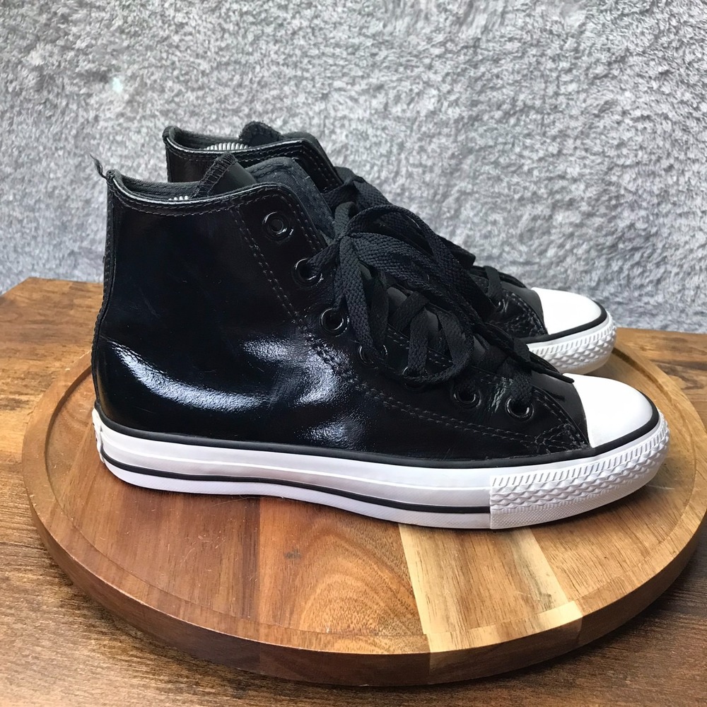 Converse Chuck Taylor All Star‎ Patent Leather High Top Sneakers M 5 W 7 Black